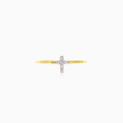 Kreuz-Anhänger Ring mit rundem Schliff
