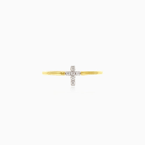 Kreuz-Anhänger Ring mit rundem Schliff