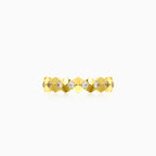 Gebogener Goldring mit funkelnden Cubic-Zirkonia