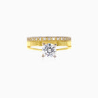 Glänzender Bicolor-Ring aus Gold mit Zirkonia