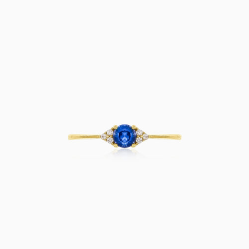 Blauer Saphir-Ring aus Gelbgold