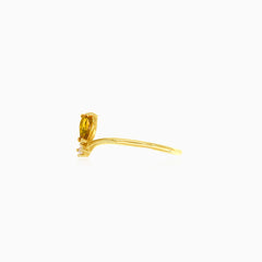 Oranger Citrin- und Zirkonia-Goldring