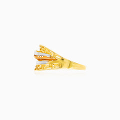 Griechischer Schlüssel Tri-Gold-Ring