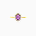 Amethyst-Goldring aus Gelbgold