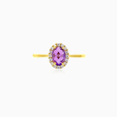 Amethyst-Goldring aus Gelbgold
