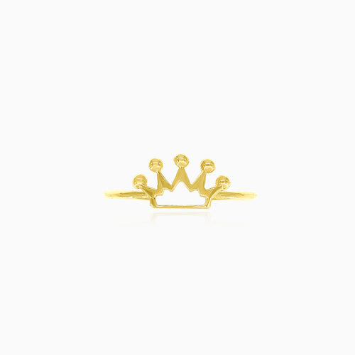 Princess Crown Gelbgoldring