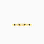 Golden radiance with white zirconia and black onyx ring