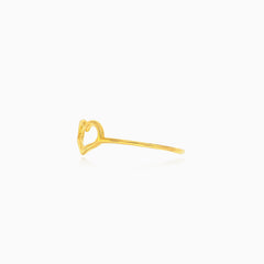 Lieblicher Damenring aus Gelbgold mit Herzmotiv