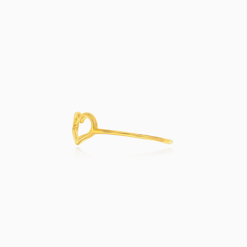 Lieblicher Damenring aus Gelbgold mit Herzmotiv