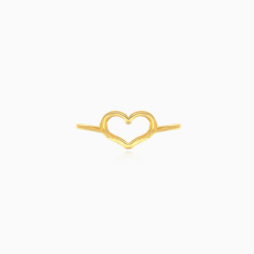 Lieblicher Damenring aus Gelbgold mit Herzmotiv