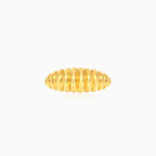 Chunky gold croissant dome ring