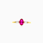 Goldring mit synthetischem Rubin