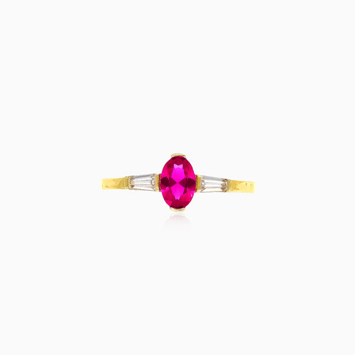 Goldring mit synthetischem Rubin