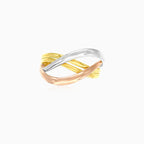 Gold Tri-Color Überkreuz-Ring