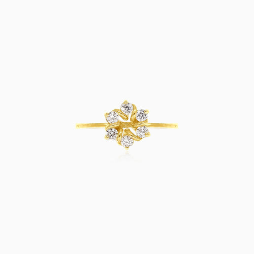 Goldener Blossom-Ring mit Zirkonia-Blumenmotiv