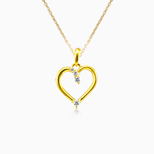 Jemný srdcový přívěsek se čtyřmi zirkony