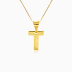 Zlatý přívěsek písmene "T"
