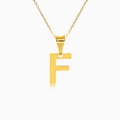Zlatý přívěsek písmene "F"