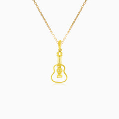 Colgante de guitarra de oro amarillo