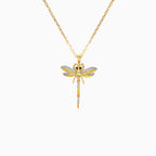 Gold Dragonfly Pendant