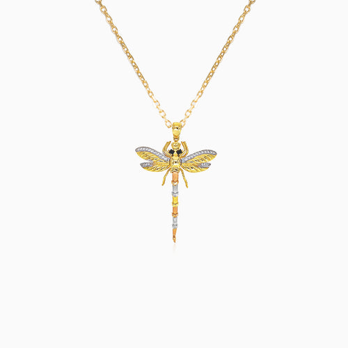 Gold Dragonfly Pendant