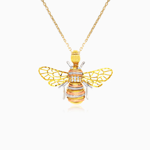 Pendentif doré cafard volant