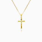 Doppelfarbiges Kreuz-Pendant mit Jesus Christus
