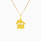 Pendentif maison d’oiseau en or charmant