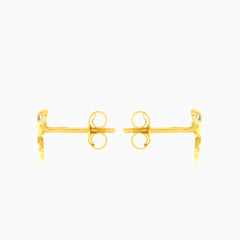 Goldene Schlangen-Steckerohrringe mit Zirkonia