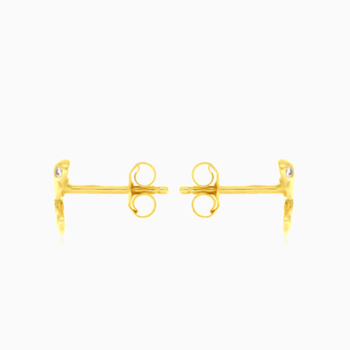 Goldene Schlangen-Steckerohrringe mit Zirkonia