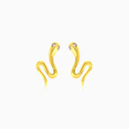 Goldene Schlangen-Steckerohrringe mit Zirkonia