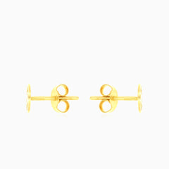 Flower cut gold stud earrings