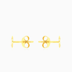 Flower cut gold stud earrings