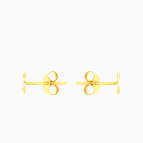 Flower cut gold stud earrings