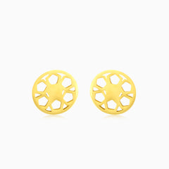 Flower cut gold stud earrings