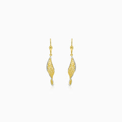 Gold Detailed Spiral Wire Earrings