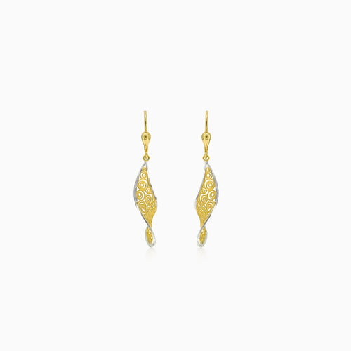 Gold Detailed Spiral Wire Earrings