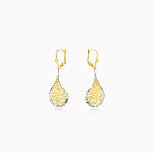 Gold Detailed Spiral Wire Earrings