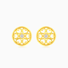 Wunderschöne Herz-Ohrstecker aus Gold mit Zirkonia