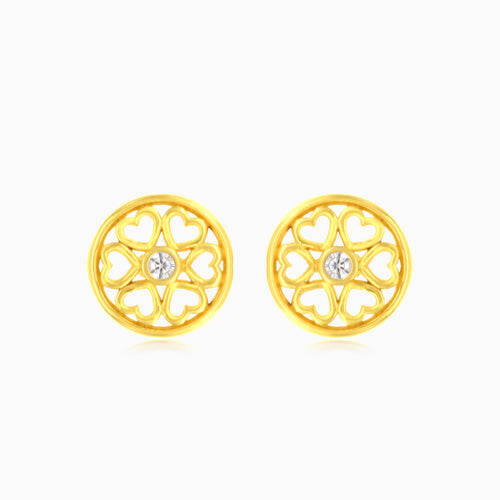 Wunderschöne Herz-Ohrstecker aus Gold mit Zirkonia