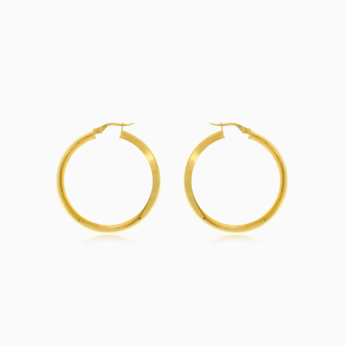High polished gold hoop earrings