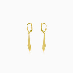 Gold Dangle Earrings with Matte Finish