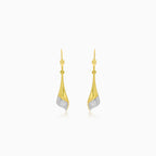 Gold Dangle Earrings with Matte Finish