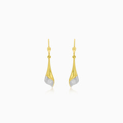 Gold Dangle Earrings with Matte Finish