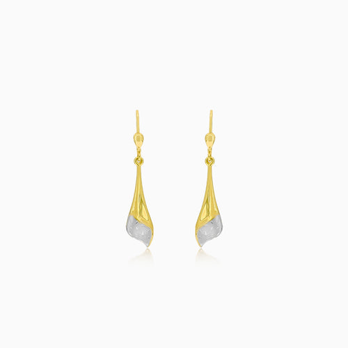 Gold Dangle Earrings with Matte Finish