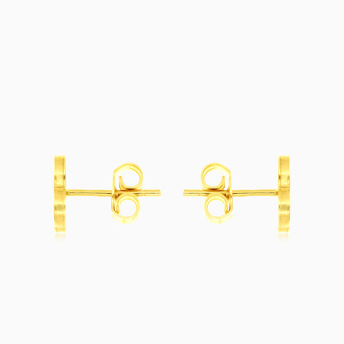 Gelbgold-Ohrstecker mit Perlmutt-Kleeblatt