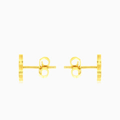 Gelbgold-Ohrstecker mit Perlmutt-Kleeblatt