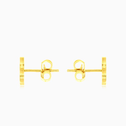 Gelbgold-Ohrstecker mit Perlmutt-Kleeblatt