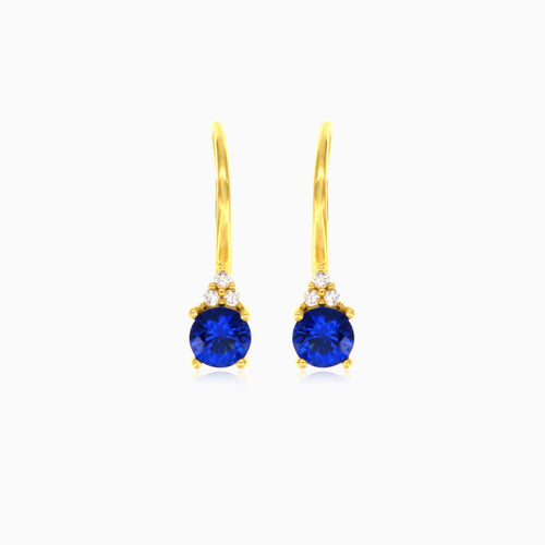 Blaue Saphir-Ohrringe aus Gold mit Zirkonia