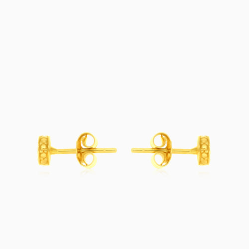 Glänzende Gelbgold-Ohrstecker mit Zirkonia